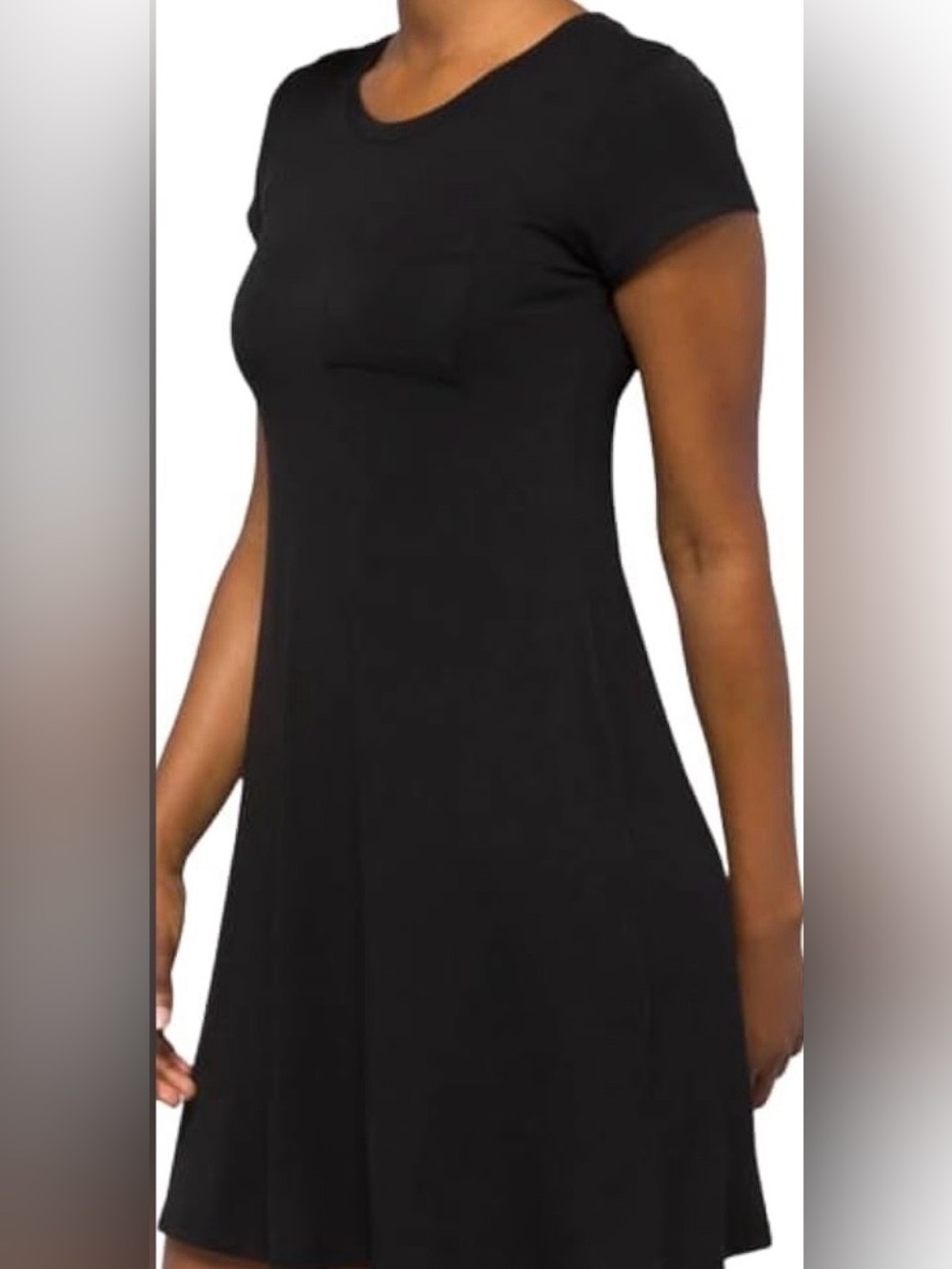 Market & Spruce Alison Black T-Shirt Dress | Size L | Pocket | Soft Stretch